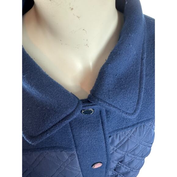 Isaac Mizrahi Live! Estate Mixed Media Quilted Barn Jacket Dark Navy X-Large - Picture 11 of 16